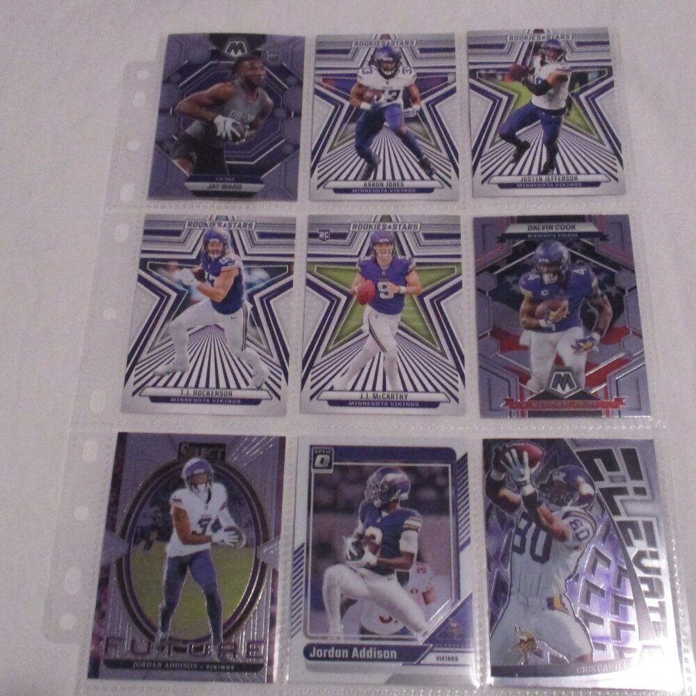 MINNESOTA VIKINGS Mixed Lot (9) Football Cards